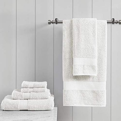 Madison Park Organic Cotton Bath Towel Set Absorbent, 6 Piece, White
