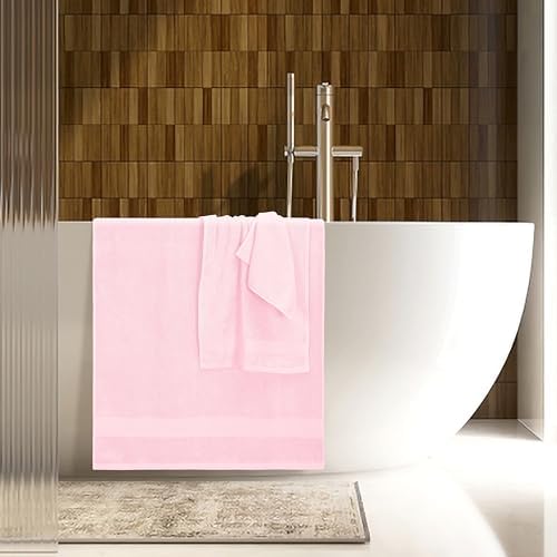 Belizzi Home 8 Piece Towel Set 100% Ring Spun Cotton, 2 Bath Towels 27x54, 2 Hand Towels 16x28 and 4 Washcloths 13x13 - Ultra Soft Highly Absorbent Machine Washable Hotel Spa Quality - Pink