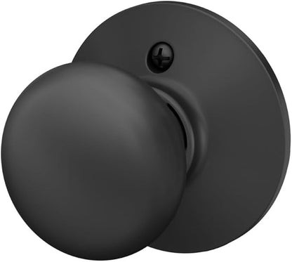 Schlage F170 PLY 622 Plymouth Door Knob, One Sided Non-Turning Dummy Door Handle, Matte Black