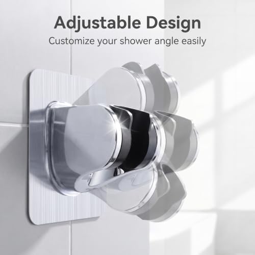 2 Pcs Adjustable Suction Cup Shower Head Holder Removable No Drill for Bath