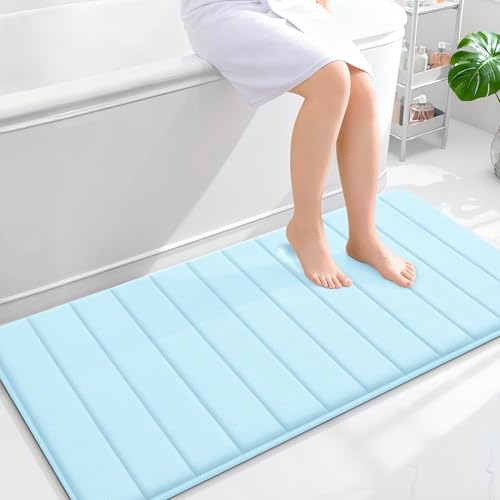 OLANLY Memory Foam Long Bathroom Rugs Runner 47x24, Super Soft Absorbent