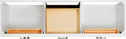 ARIEL Hepburn 72-inch Bathroom Vanity with Sink,Solid Wood, 1.5-inch Italian Carrara Marble Countertop & Backsplash, Double Oval Porcelain Sink, 4 Soft Closing Doors, 6 Dovetail Drawers, White