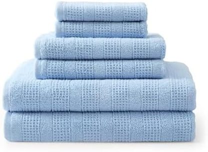 Martha Stewart - Cotton Bath Towel Set, Soft & Absorbent Towels, 6 Pack