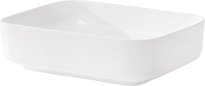 Lordear Vessel Sink Rectangle 20"x15" Bathroom Sink Rectangular Modern Above Counter Bathroom Sinks White Porcelain Ceramic Vessel Vanity Sinks Art Basin