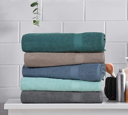 HILLFAIR 100% Cotton 2 Pc XXL Oversized Bath Towel Set 40"x 80"- Platinum