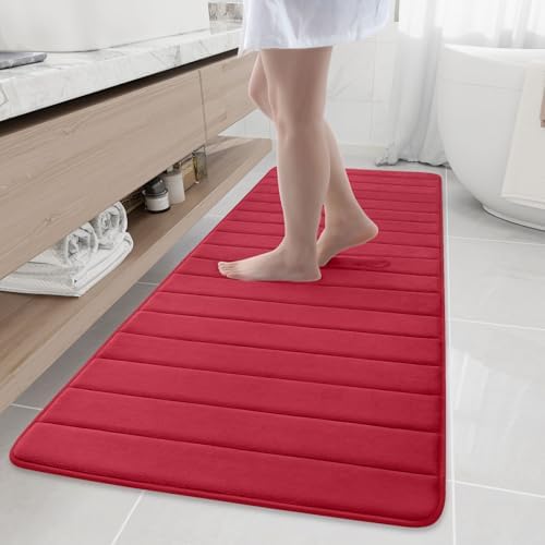Buganda Memory Foam Bath Mat 70 x 24, Ultra Soft Absorbent Bathroom Rugs