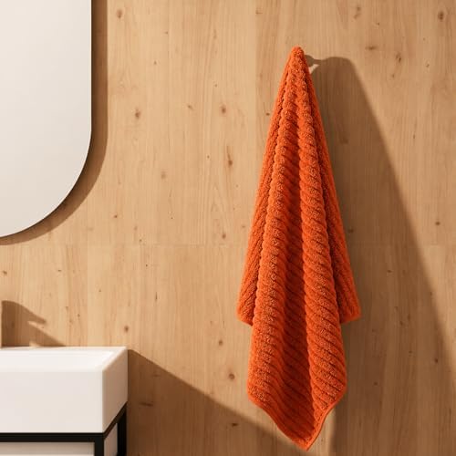 2 Piece Bath Sheets, 40"x80" Bath Towels, Burnt Orange
