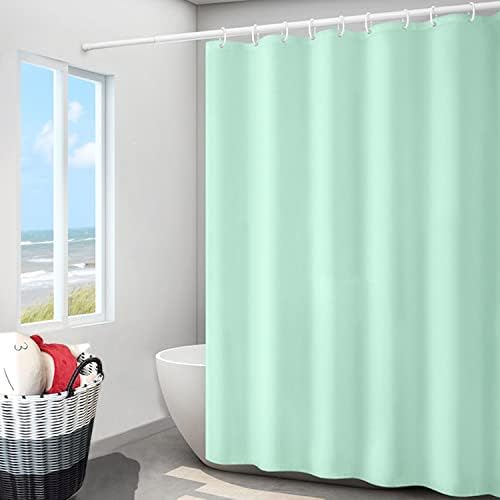 LLSCL Apple Green Fabric Shower Curtain Liner with Magnets, Waterproof Hotel Quality, 72 x 72 Machine Washable