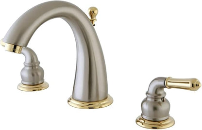 Kingston Brass KS2969 Naples Widespread Bathroom Faucet, Brushed Nickel/Polished Brass