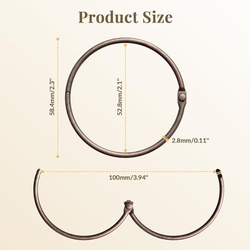 Bathway Shower Curtain Rings, Bronze Shower Curtain Hooks 12 Pcs Anti-Drop Shower Rings for Curtain, Shower Curtain Hooks Rust Proof, Shower Hooks for Shower Curtain Rod, Bronze Curtain Rings