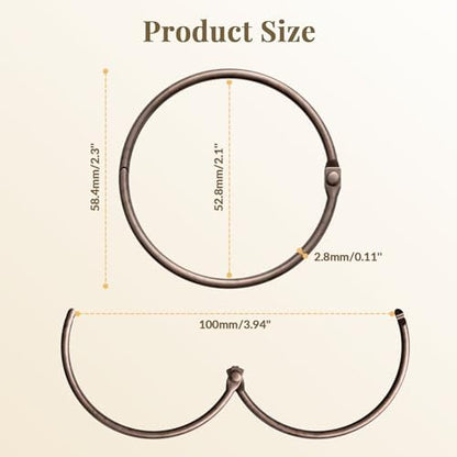 Bathway Shower Curtain Rings, Bronze Shower Curtain Hooks 12 Pcs Anti-Drop Shower Rings for Curtain, Shower Curtain Hooks Rust Proof, Shower Hooks for Shower Curtain Rod, Bronze Curtain Rings