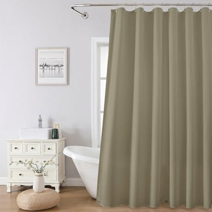 1 Pack Water-Repellent Fabric Shower Curtain Liner, 72x72 Khaki