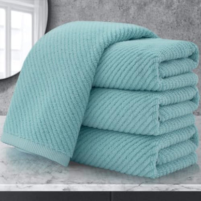 VOOVA & MOVAS Hand Towels 4PC, 100% Cotton, 18x28 in, Aqua Teal