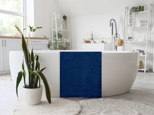 Large Bath Towels Pack of 6 – 24" x 50", 100% Cotton Terry – Soft, Quick-Dry & Highly Absorbent – Navy Blue Towels for Bathroom, Spa, Shower, Pool & Daily Use