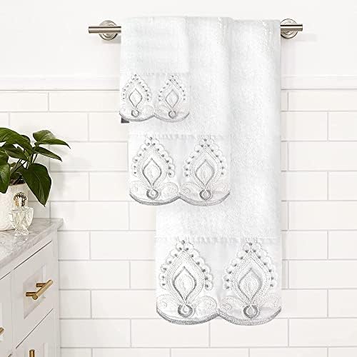 Zahari Home Monaco Modern 3 Piece Bath Ensemble - Luxury Bath Towel Set for Contemporary Decor
