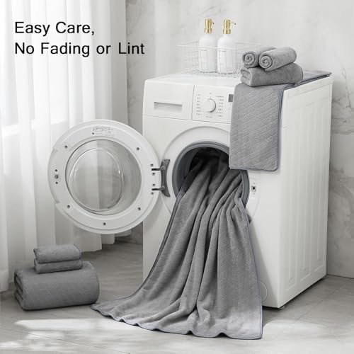 Hailea Grey Hand Towels Set 16x31 Inches,Soft Microfibers Bathroom Towel Set 2 Pack,Highly Absorbent Quick Dry Luxury Towel Hotel Spa Gym Hand Towel Collection for Bathroom