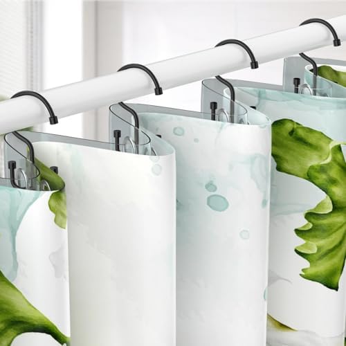 Goowin Shower Curtain Hooks, Shower Curtain Rings, Durable Rust Proof Black Shower Curtain Hooks, Shower Rings for Curtain, Double Glide Shower Hooks for Shower Curtain, Black, 12 Pack-Cylinders