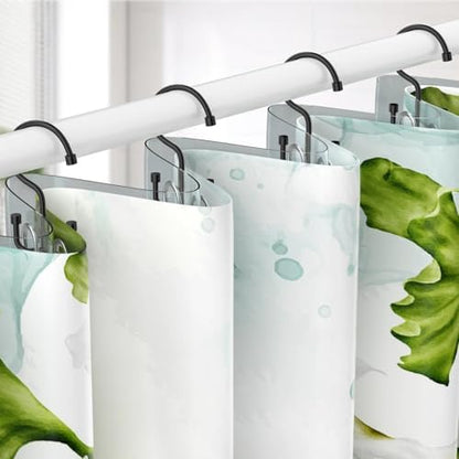 Goowin Shower Curtain Hooks, Shower Curtain Rings, Durable Rust Proof Black Shower Curtain Hooks, Shower Rings for Curtain, Double Glide Shower Hooks for Shower Curtain, Black, 12 Pack-Cylinders