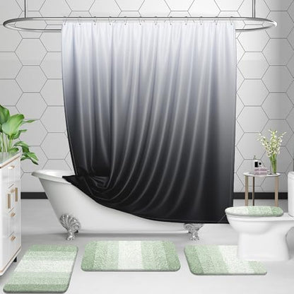 OLANLY Micorfiber Bathroom Rug Set 2 Piece, 47"x20"+24"x16"