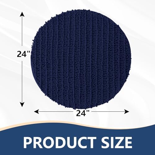 Arotive Round Bathroom Rugs 24x24, Soft Absorbent Chenille Shaggy Bath Mat