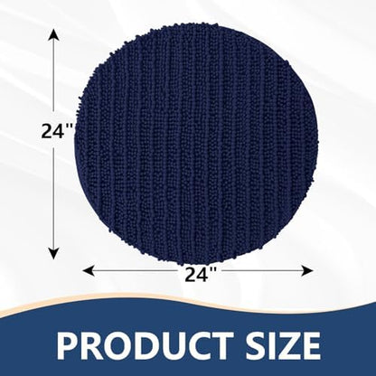 Arotive Round Bathroom Rugs 24x24, Soft Absorbent Chenille Shaggy Bath Mat