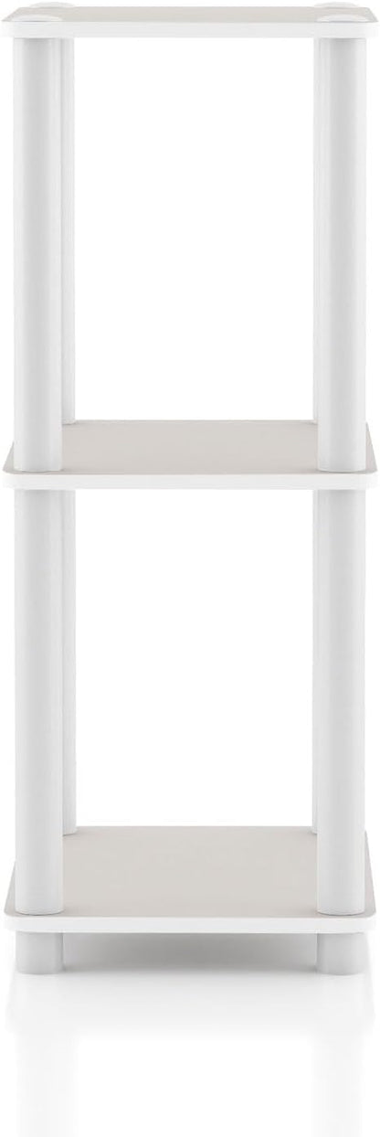 Homes: Inside + Out Apexa Modern 3-Tier Narrow Shelving Units, Collectibles Display Shelves, Easy Assembly Standing Shelf, Home Storage Organizer for Living Room, Bedroom, Office, Taupe Grey