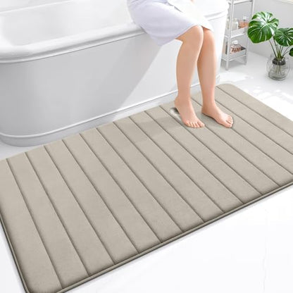 OLANLY Memory Foam Large Bath Mat 59x34, Super Soft Absorbent Bathroom Rugs