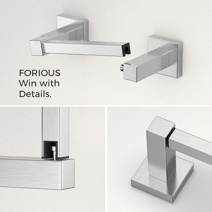 FORIOUS Toilet Paper Holder and Towel Ring Set, Bathroom Accessories Set