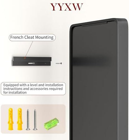 16 x 20inch Black Bathroom Mirrors for Over Sink,AluminumFrame