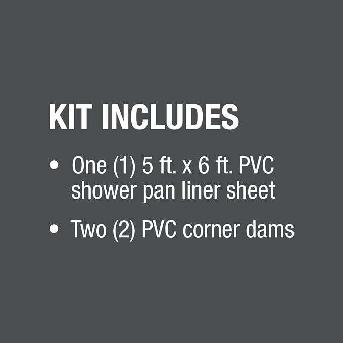 Oatey PVC Shower Pan Liner Kit Gray 5' x 6'