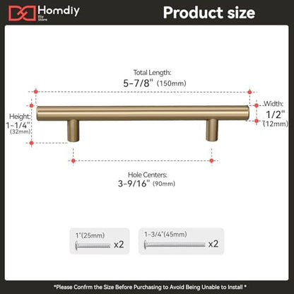 homdiy 25Pack 3.5in Cabinet Handles Champagne Bronze Kitchen Cabinet Pulls Drawer Pulls for Dresser Drawers