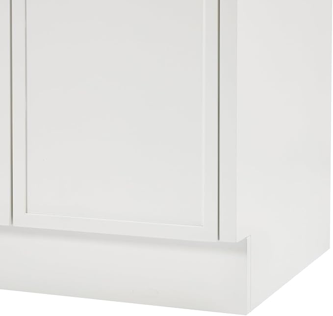 ARIEL Kelly 72-inch Bathroom Vanity with Sink,Solid Wood, 1.5-inch Pure White Quartz Countertop & Backsplash, Double Rectangular Porcelain Sink, 4 Soft Closing Doors, 5 Dovetail Drawers, White