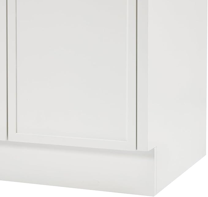 ARIEL Kelly 72-inch Bathroom Vanity with Sink,Solid Wood, 1.5-inch Pure White Quartz Countertop & Backsplash, Double Oval Porcelain Sink, 4 Soft Closing Doors, 5 Dovetail Drawers, White