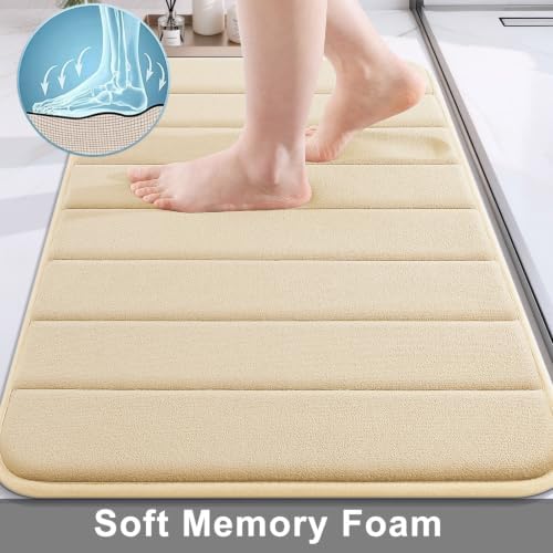 Buganda Memory Foam Bath Mat 30 x 20, Ultra Soft Absorbent Bathroom Rugs
