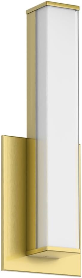 Edge Advantage 14in LED Bathroom Vanity and Wall Light 15W 1,250 Lumens 5-CCT Selectable 2700-3000-3500-4000-5000K in Aged Brass with Adjustable Backplate