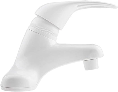 Dura Faucet DF-PL100-WT RV Single Lever Bathroom Faucet (White ABS Plastic)