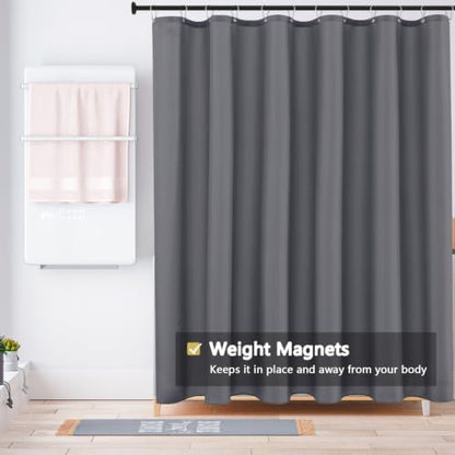 LLSCL Fabric Shower Curtain Liner with Magnets, Waterproof Hotel Quality, 72 x 72 Machine Washable