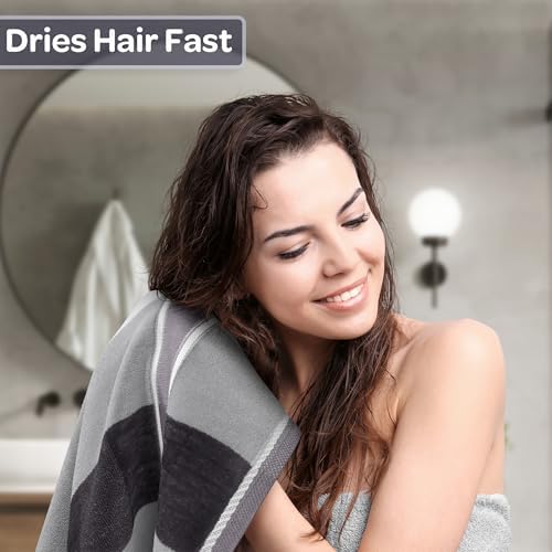 Lavish Home Bathroom Towels Set, Bathroom Accessories, Charcoal, Set of 6
