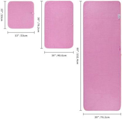 POLYTE 430 GSM Poly Blend Microfiber Quick Dry Waffle Bath Towel Set of 6