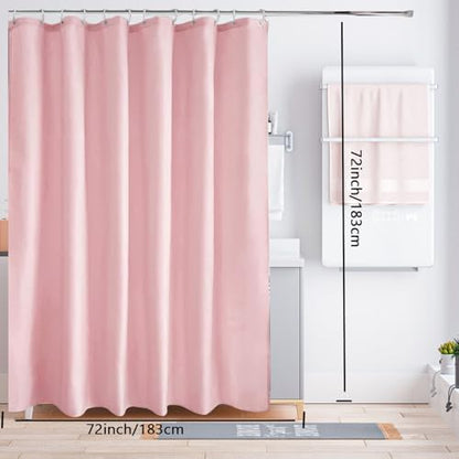 LLSCL Fabric Shower Curtain Liner with Weighted Lines, Waterproof Hotel Quality, 72 x 72 Machine Washable