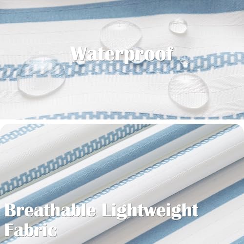 jinchan Blue and White Shower Curtain for Bathroom Modern Farmhouse Striped Waterproof Fabric Shower Curtain Set with 12 Hooks Machine Washable 70x72 Inches