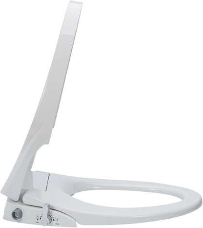 Non-Electric Bidet Toilet Seat, Elongated Fit with Quiet-Close Lid, Dual Nozzles for Rear & Feminine Wash, Easy DIY Installation