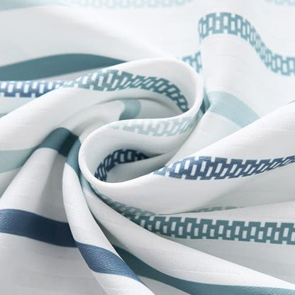 jinchan Multi Blue and White Shower Curtain for Bathroom Modern Farmhouse Striped Waterproof Fabric Shower Curtain Set with 12 Hooks Machine Washable 70x72 Inches