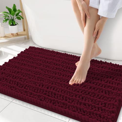 Smiry Bathroom Rugs 34X21, Extra Soft Rubber Backing Chenille Bath Mats