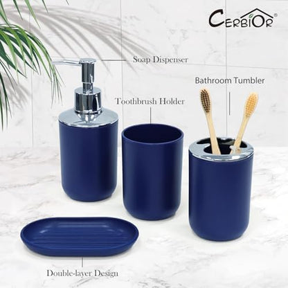 CERBIOR Bathroom Accessories Set 6 Piece Bath Ensemble,Royal Blue