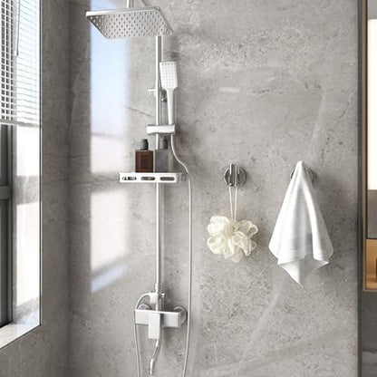8 Pack Bath Towel Hooks, Wall Mount Towel Holder Chrome Finish Towel Rack, Heavy Duty Robe Coat Loofah Hooks for Shower, Kitchen,Hotel, Pool Tile, Brick Modern Style Decor Wall Hooks