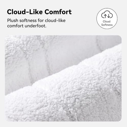 GRANNY SAYS White Bathroom Runner Rug 59" x 24", Soft Microfiber Bath Mat