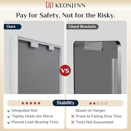 Keonjinn 48x30 Inch Nickel Bathroom Mirror for Over Sink, Rectangular