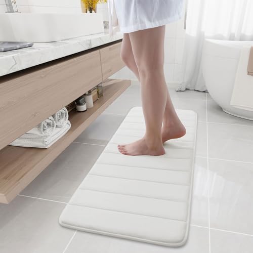 Buganda Memory Foam Bath Mat 47 x 17, Ultra Soft Absorbent Bathroom Rugs