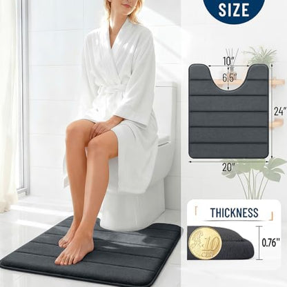 OLANLY Memory Foam Toilet Rugs U Shaped 24x20, Super Soft and Absorbent